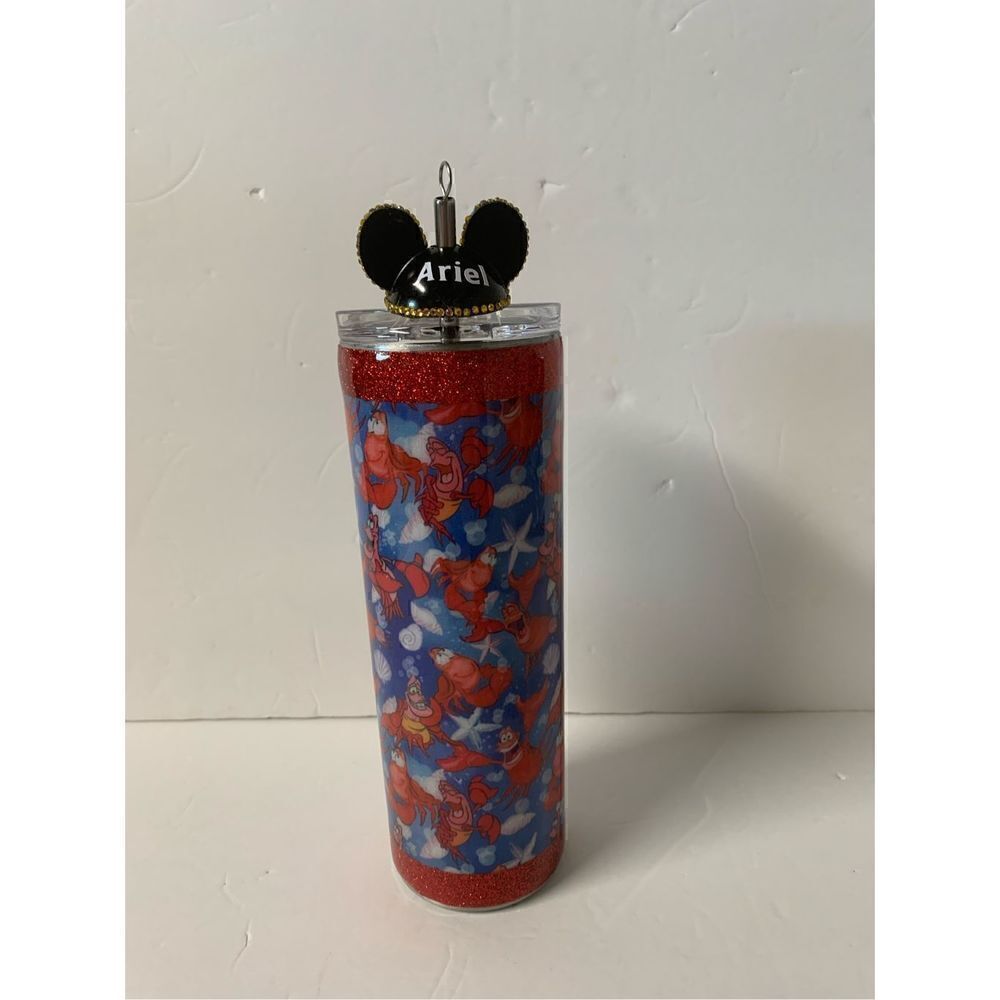 Handmade Mermaid/Lobster 20 oz Tumbler with straw topper